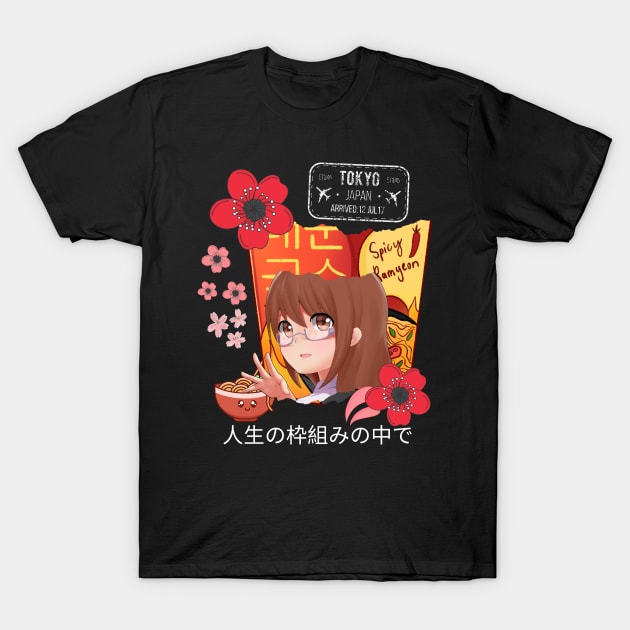 Anime Ramen Girl T-Shirt by TASKARAINK